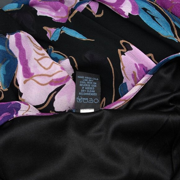 Eva Blue Y2K Maxi Dress 6 Beaded Floral Purple Faux Wrap Feminine Fairy Core - Picture 8 of 8